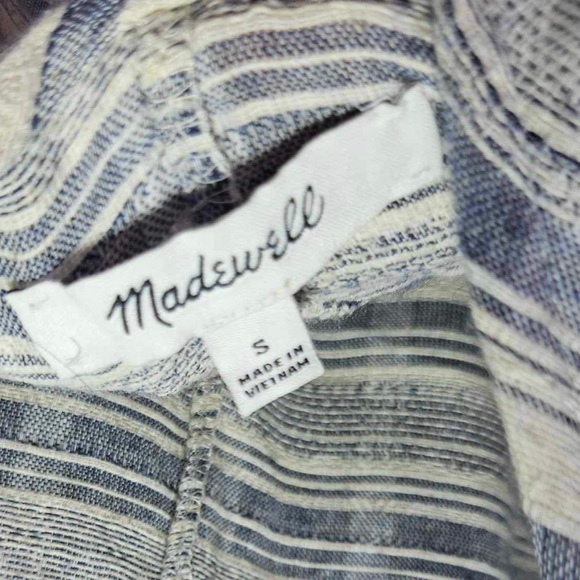 Madewell Tie-Strap Balloon Cover-Up Jumpsuit Striped Cotton Sleeveless - Picture 4 of 7